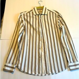 Bugatxhi large cotton button down shaped fit shirt